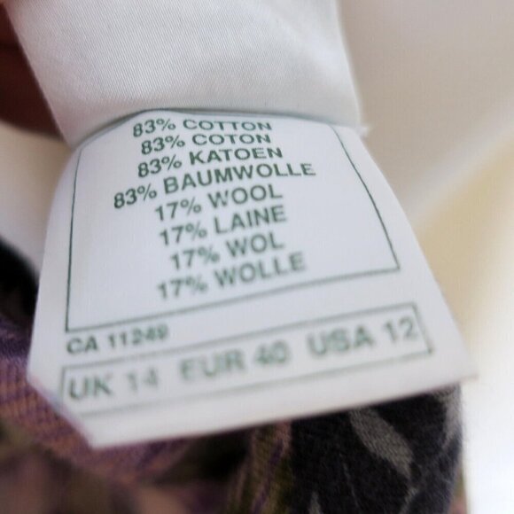 Vintage 80s Laura Ashley Cotton Wool Modest Cottagecore Floral Dress Women's 12 - Picture 6 of 6